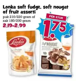 Boon`s Markt Lonka soft fudge, soft nougat of fruit of fruit assorti aanbieding