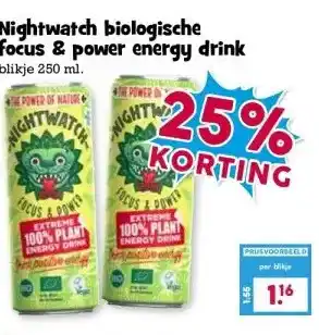 Boon`s Markt Nightwatch biologische focus & power energy drink aanbieding