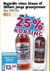 Boon`s Markt Dujardin vieux blauw of Olifant jonge graanjenever aanbieding