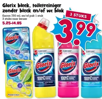 Boon`s Markt Glorix bleek, toiletreiniger zonder bleek en/of wc blok aanbieding