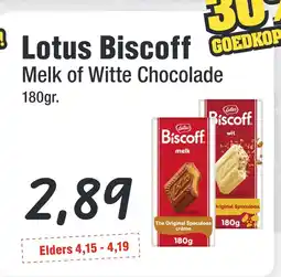 Budget Food Lotus Biscoff Melk of Witte Chocolade aanbieding