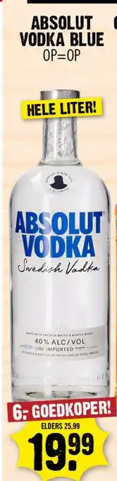 Dirk Absolut Vodka Blue aanbieding