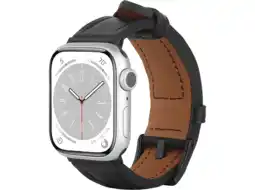 MediaMarkt Just In Case Timeless Leather Strap Apple Watch 45-49 Mm Horlogebandje Zwart aanbieding
