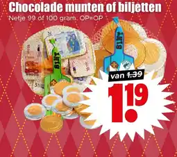 Dirk Chocolade munten of biljetten aanbieding