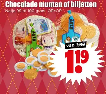 Dirk Chocolade munten of biljetten aanbieding