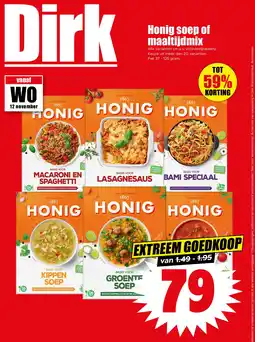 Dirk Honig soep of maaltijdmix aanbieding