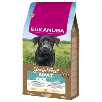 Pets Place Eukanuba Grain Free Adult Large Breed - Hondenvoer - Kip 12 kg aanbieding