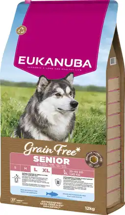 Pets Place Eukanuba Grain Free Senior Large Breed - Hondenvoer - Zeevis 12 kg aanbieding