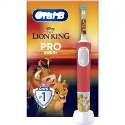 MediaMarkt Oral-b Tandenborstel Kids Pro 3+ Lion King Elektrische Tandenborstel Rood aanbieding