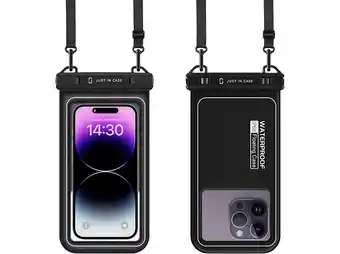 MediaMarkt Just In Case Waterdicht Telefoonhoesje Voor Universeel Smartphones Zwart aanbieding