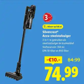 Lidl Silvercrest Accu-steelstofzuiger aanbieding