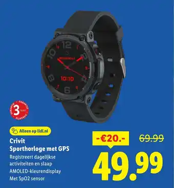 Lidl Crivit Sporthorloge met GPS aanbieding