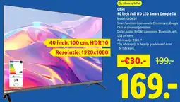 Lidl Chiq 40 inch Full HD LED Smart Google TV aanbieding