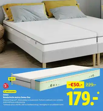 Lidl Emma Koudschuim matras Emma One aanbieding