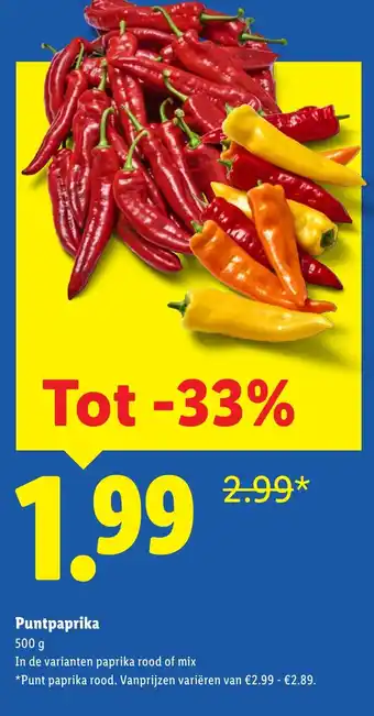 Lidl Puntpaprika aanbieding