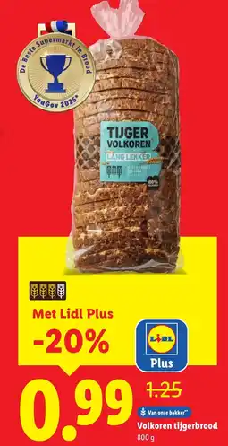 Lidl Volkoren tijgerbrood aanbieding