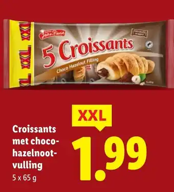 Lidl Croissants met choco- hazelnoot- vulling XXL aanbieding