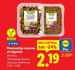 Lidl Plantaardige shoarma of rulgehakt aanbieding