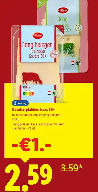 Lidl Goudse plakken kaas 30+ aanbieding