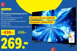 Lidl TLC 50 inch 4K Ultra HD LED Smart Fire TV 50PF650X3 aanbieding