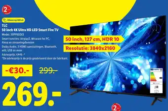 Lidl TLC 50 inch 4K Ultra HD LED Smart Fire TV 50PF650X3 aanbieding