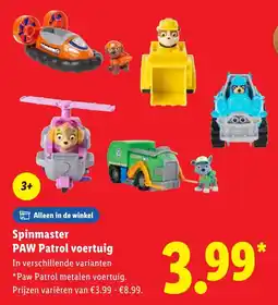 Lidl Spinmaster PAW Patrol voertuig aanbieding