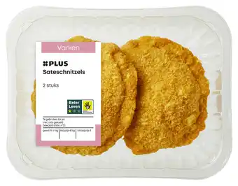 PLUS PLUS Sateschnitzels 2 stuks aanbieding