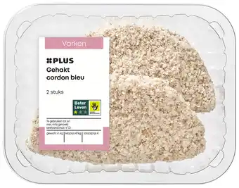 PLUS PLUS Gehakt cordon bleu 2 stuks aanbieding