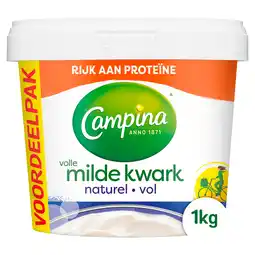 PLUS Campina Volle kwark naturel aanbieding