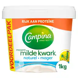 PLUS Campina Magere kwark naturel aanbieding