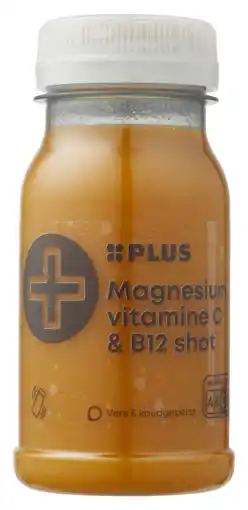 PLUS PLUS Vers shot Magnesium, vitamine C en B12 aanbieding