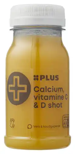 PLUS PLUS Vers shot Calcium, vitamine C en D aanbieding