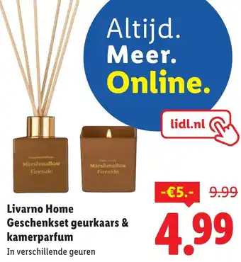 Lidl Livarno Home Geschenkset geurkaars & kamerparfum aanbieding