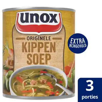 PLUS Unox Soep in Blik Kippensoep aanbieding