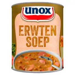 PLUS Unox Soep in Blik Erwtensoep aanbieding