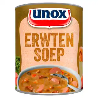 PLUS Unox Soep in Blik Erwtensoep aanbieding