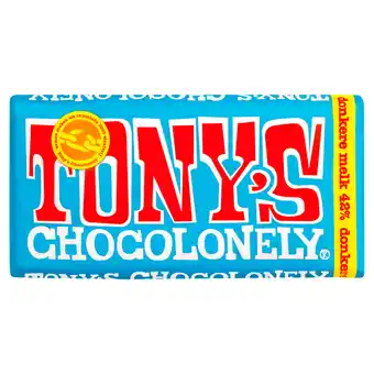 PLUS Tony's Chocolonely Chocoladereep Donkere Melk Fairtrade aanbieding