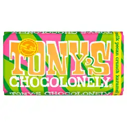 PLUS Tony's Chocolonely Melk Pecan crunch karamel aanbieding