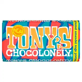 PLUS Tony's Chocolonely Melk karamel, zeezout, pretzel, nougat aanbieding