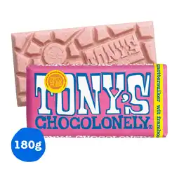 PLUS Tony's Chocolonely reep Wit framboos knetter Fairtrade aanbieding