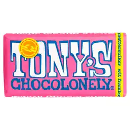 PLUS Tony's Chocolonely reep Wit framboos knetter Fairtrade aanbieding