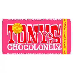 PLUS Tony's Chocolonely Melk karamel biscuit aanbieding