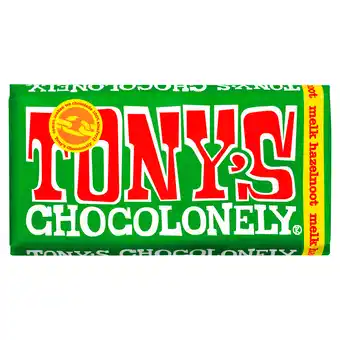 PLUS Tony's Chocolonely Chocoladereep Melk hazelnoot Fairtrade aanbieding