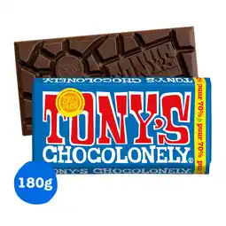 PLUS Tony's Chocolonely Chocoladereep Puur Fairtrade aanbieding