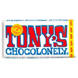 PLUS Tony's Chocolonely Chocoladereep Wit Fairtrade aanbieding