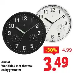 Lidl Auriol Wandklok met thermo en hygrometer aanbieding