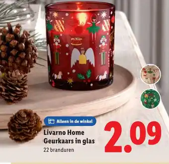 Lidl Livarno Home Geurkaars in glas aanbieding