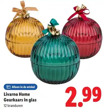 Lidl Livarno Home geurkaars in glas aanbieding