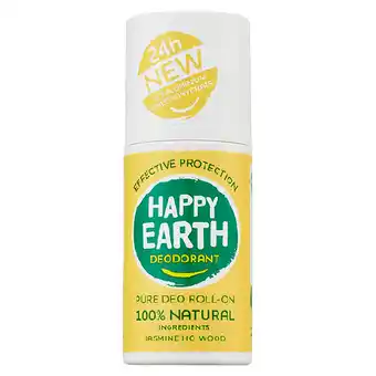 PLUS Happy Earth 100% Natuurlijke Deo Roller Jasmine aanbieding