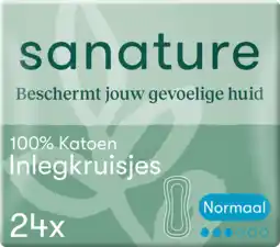 PLUS Sanature 100% cotton inlegkruisjes normaal aanbieding